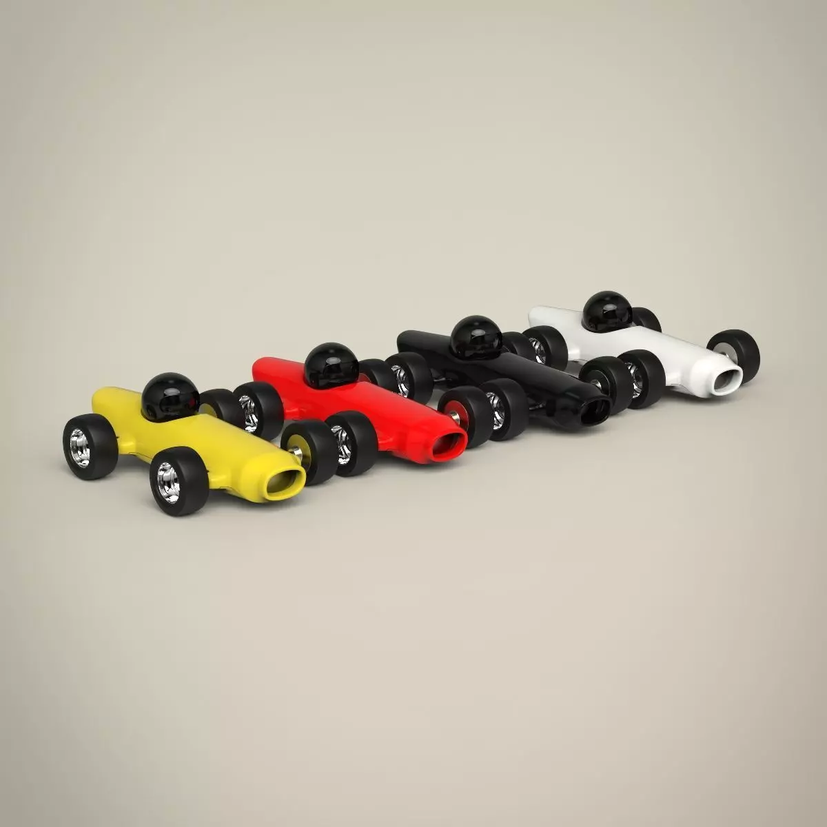 Racing Toy Car Set 3D model_0