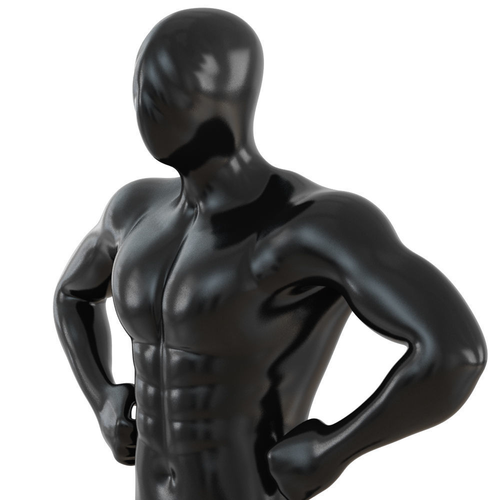Male black mannequin in wide pose with arms on sides 97 3D model_5