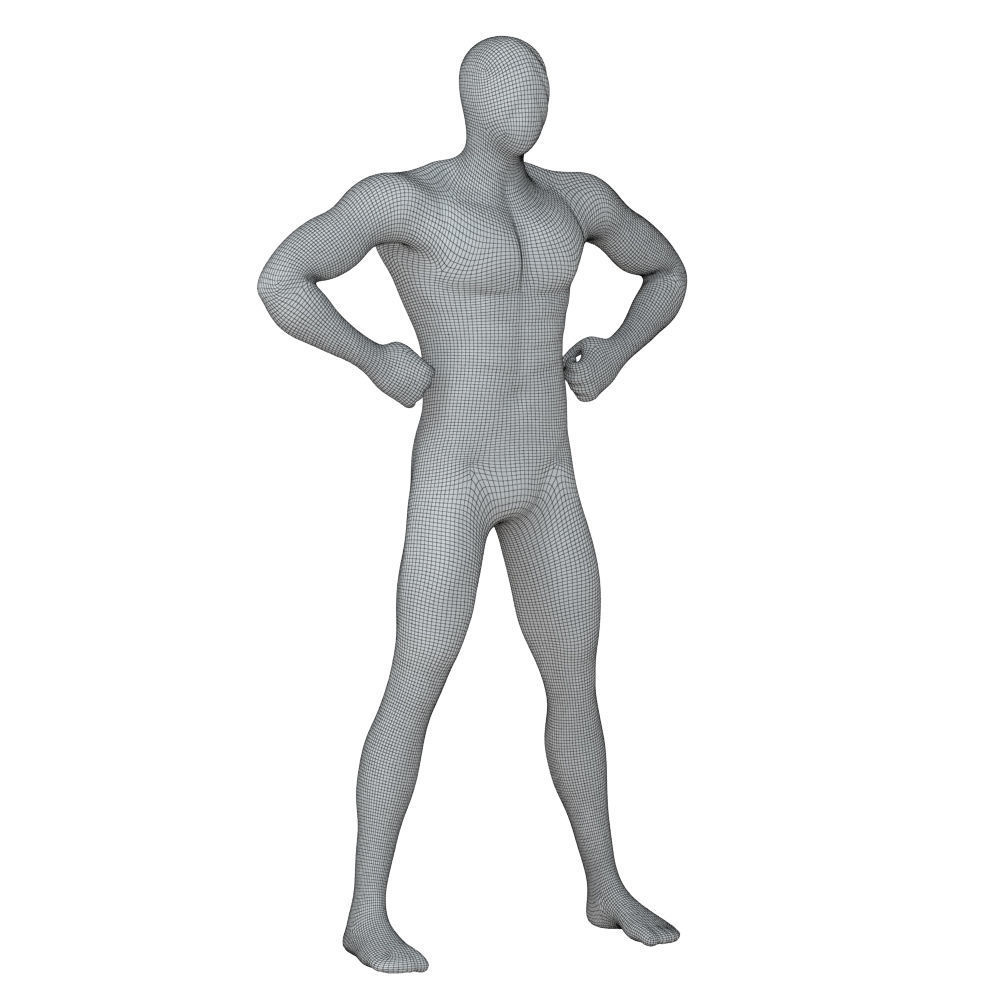 Male black mannequin in wide pose with arms on sides 97 3D model_6