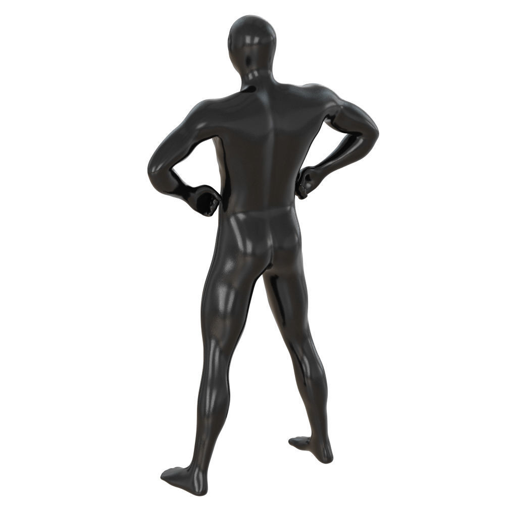 Male black mannequin in wide pose with arms on sides 97 3D model_4