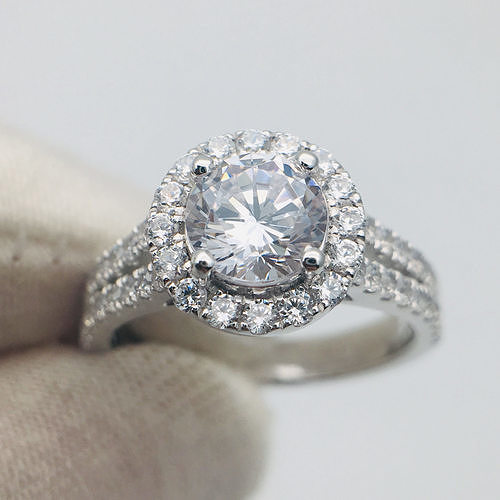 3DM Format Halo engagement ring double band wedding ring 3D print model