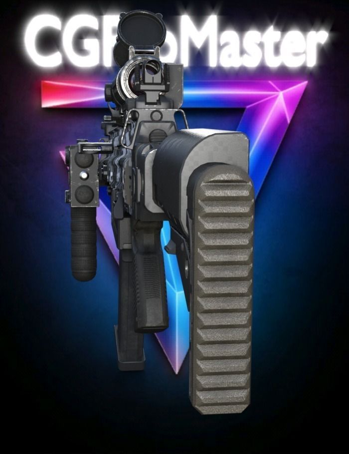 M-4 Camouflage Rifle low-poly   Low-poly 3D model_5