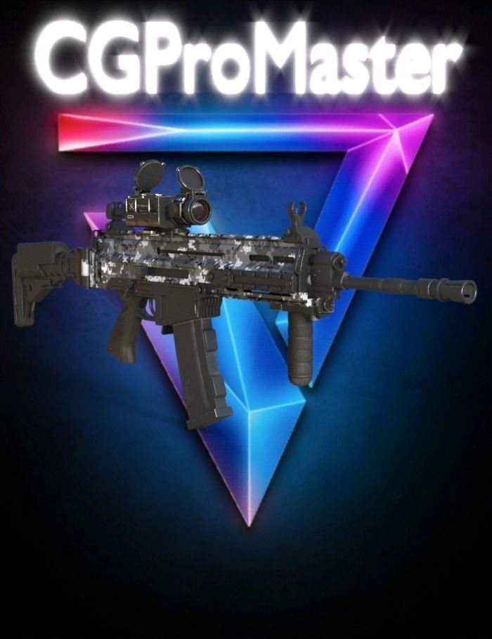 M-4 Camouflage Rifle low-poly   Low-poly 3D model_2