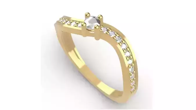 5 ring gold with diamonds