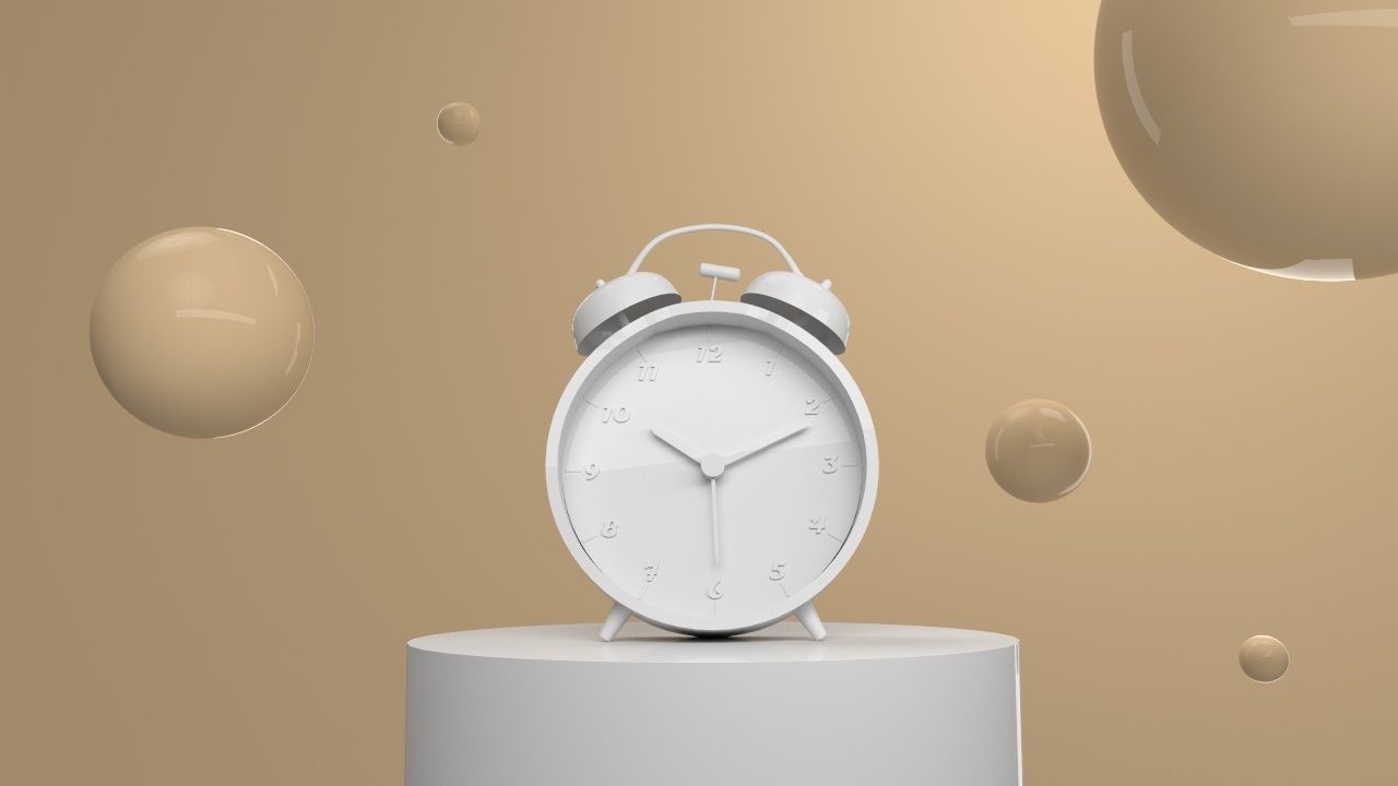 Alarm clock Animated 3D model_5