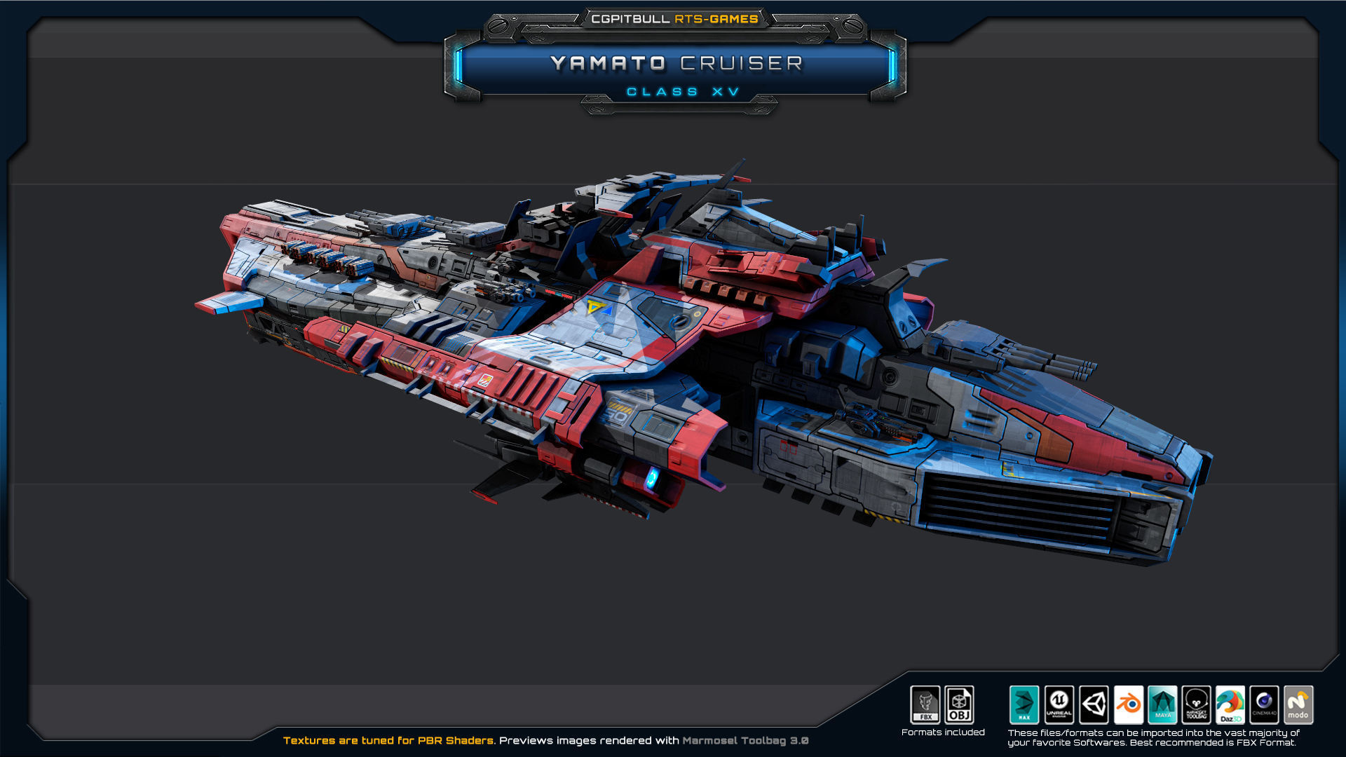 NEXTGEN - Yamato Cruiser - Class XV Low-poly 3D model_7