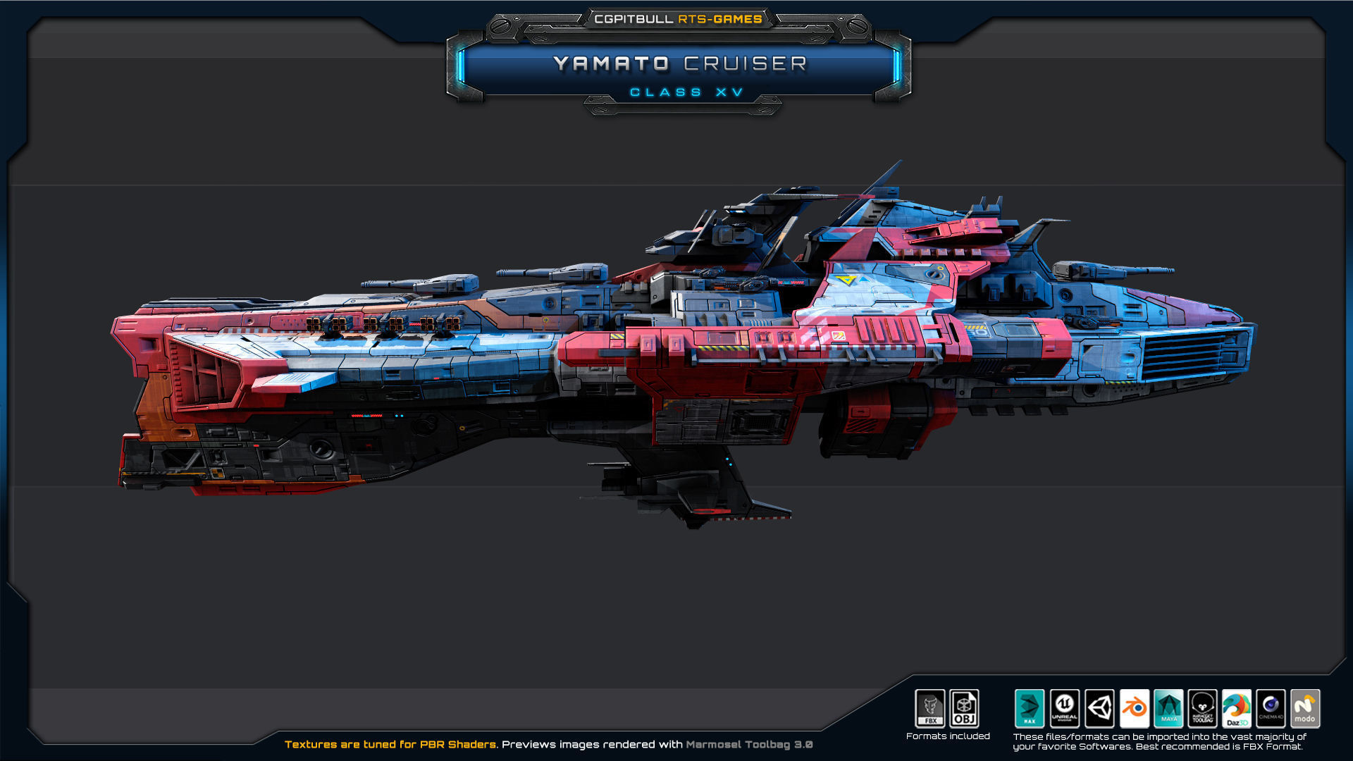 NEXTGEN - Yamato Cruiser - Class XV Low-poly 3D model_6