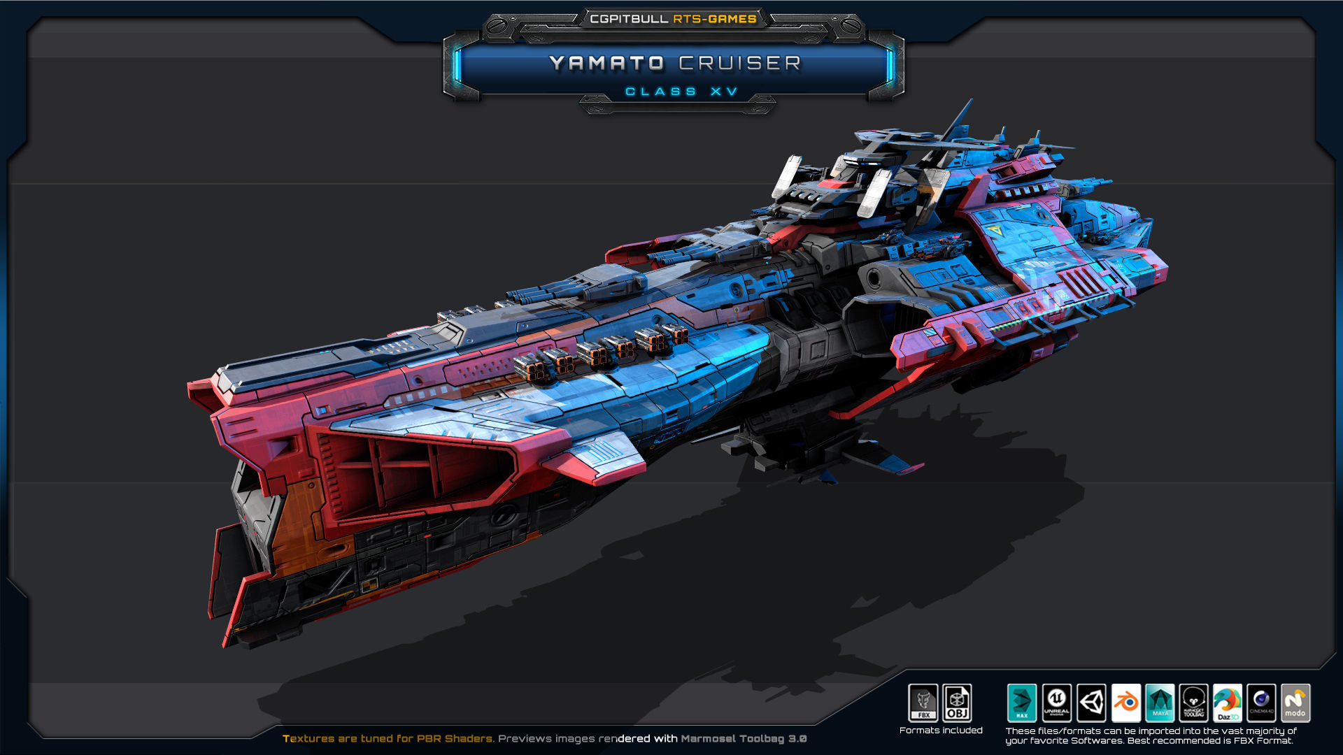 NEXTGEN - Yamato Cruiser - Class XV Low-poly 3D model_2