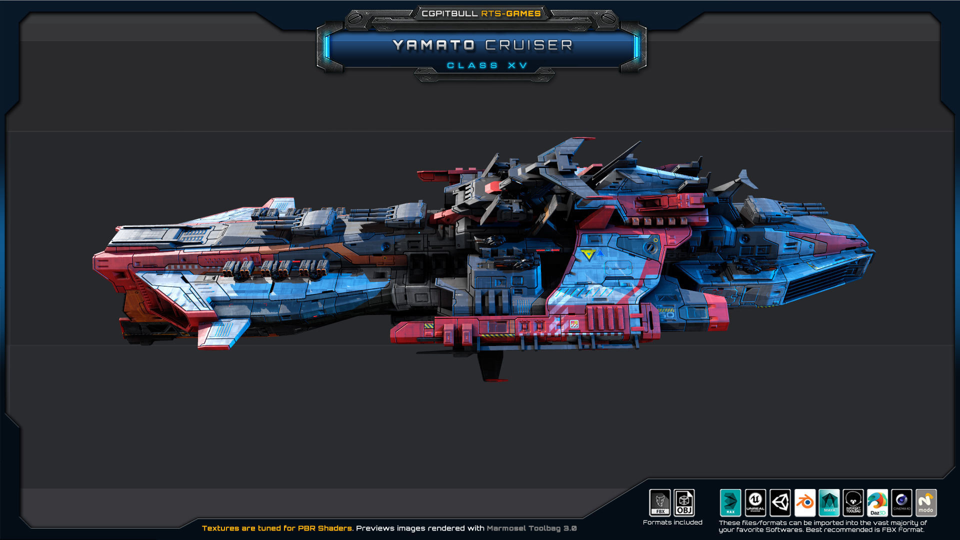 NEXTGEN - Yamato Cruiser - Class XV Low-poly 3D model_4