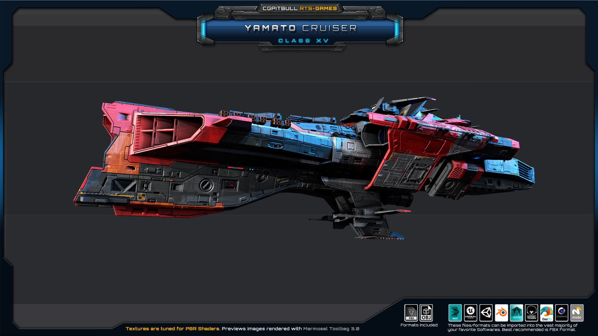 NEXTGEN - Yamato Cruiser - Class XV Low-poly 3D model_8