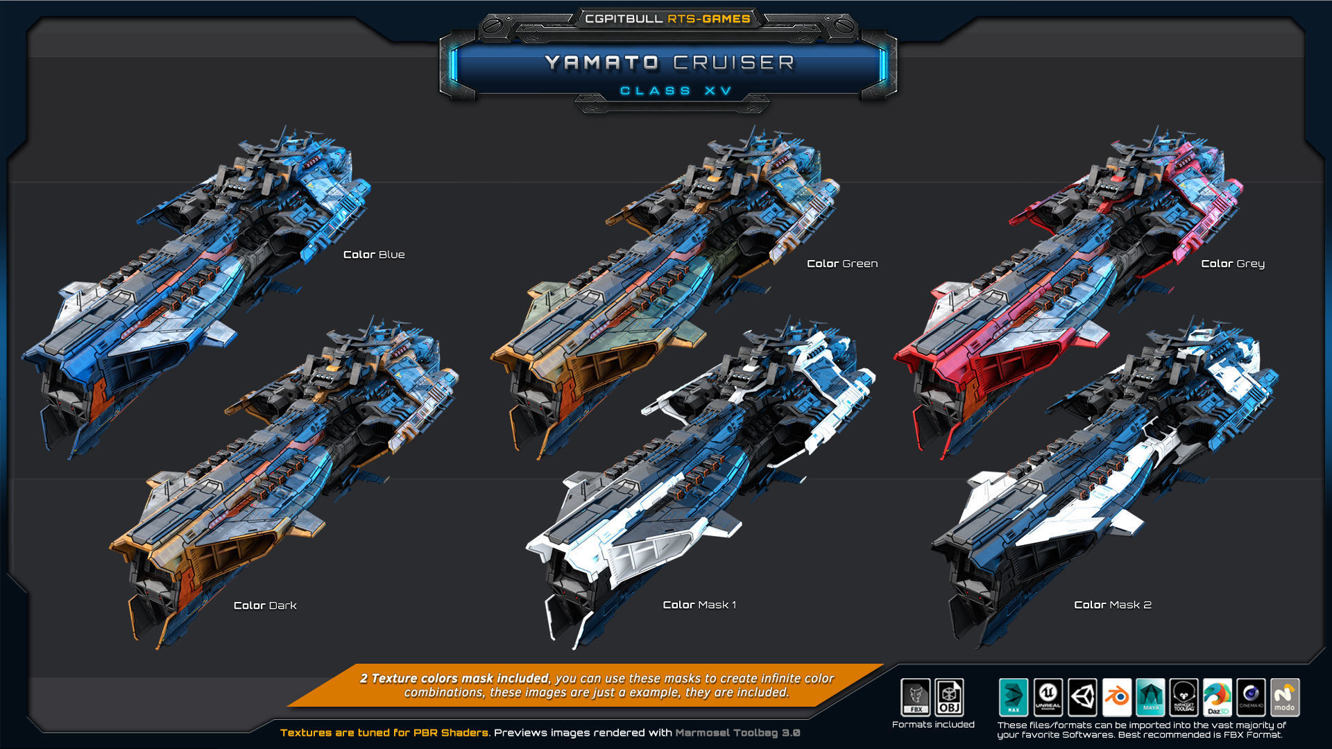 NEXTGEN - Yamato Cruiser - Class XV Low-poly 3D model_9