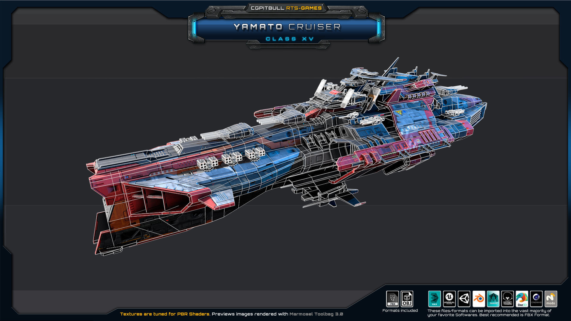 NEXTGEN - Yamato Cruiser - Class XV Low-poly 3D model_10