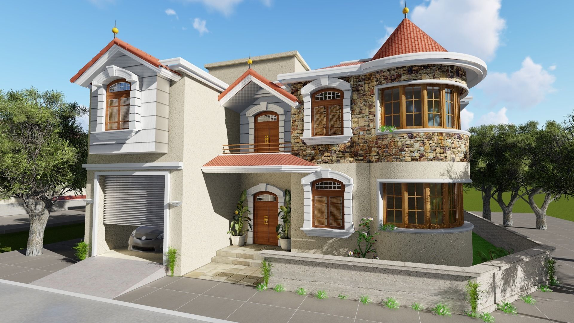 3D House model 02 Low-poly 3D model_8