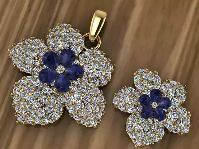 Beautiful Gold Silver Pendant Set 