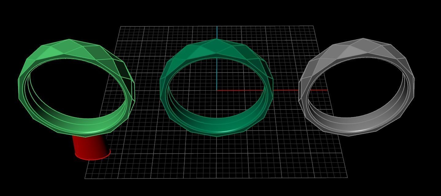 LOW POLY BAND RING MIX SIZE 5 TO 10 3D print model_14