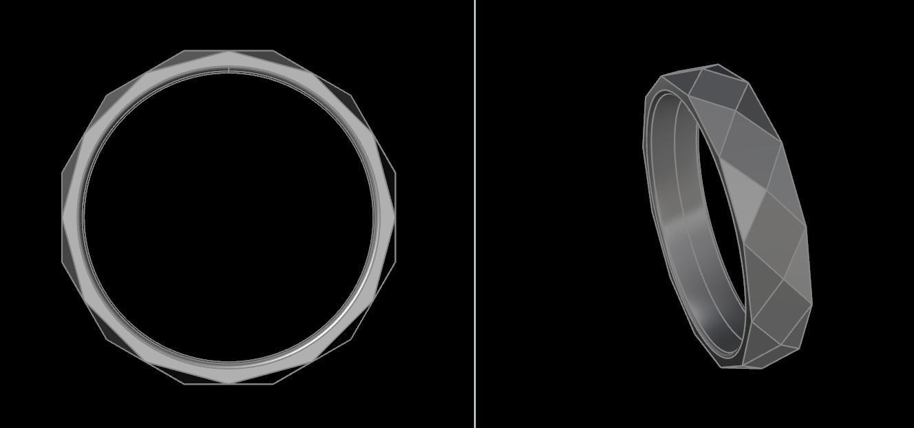 LOW POLY BAND RING MIX SIZE 5 TO 10 3D print model_17