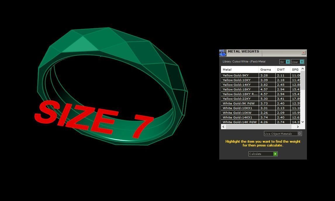 LOW POLY BAND RING MIX SIZE 5 TO 10 3D print model_10