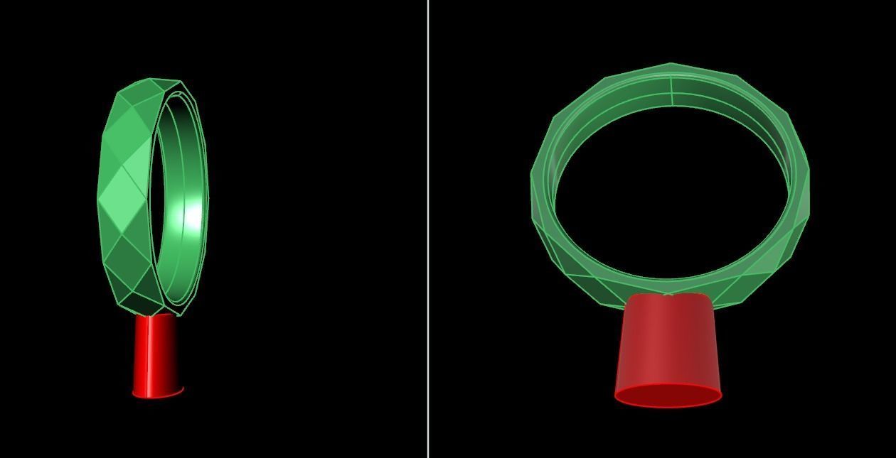 LOW POLY BAND RING MIX SIZE 5 TO 10 3D print model_15