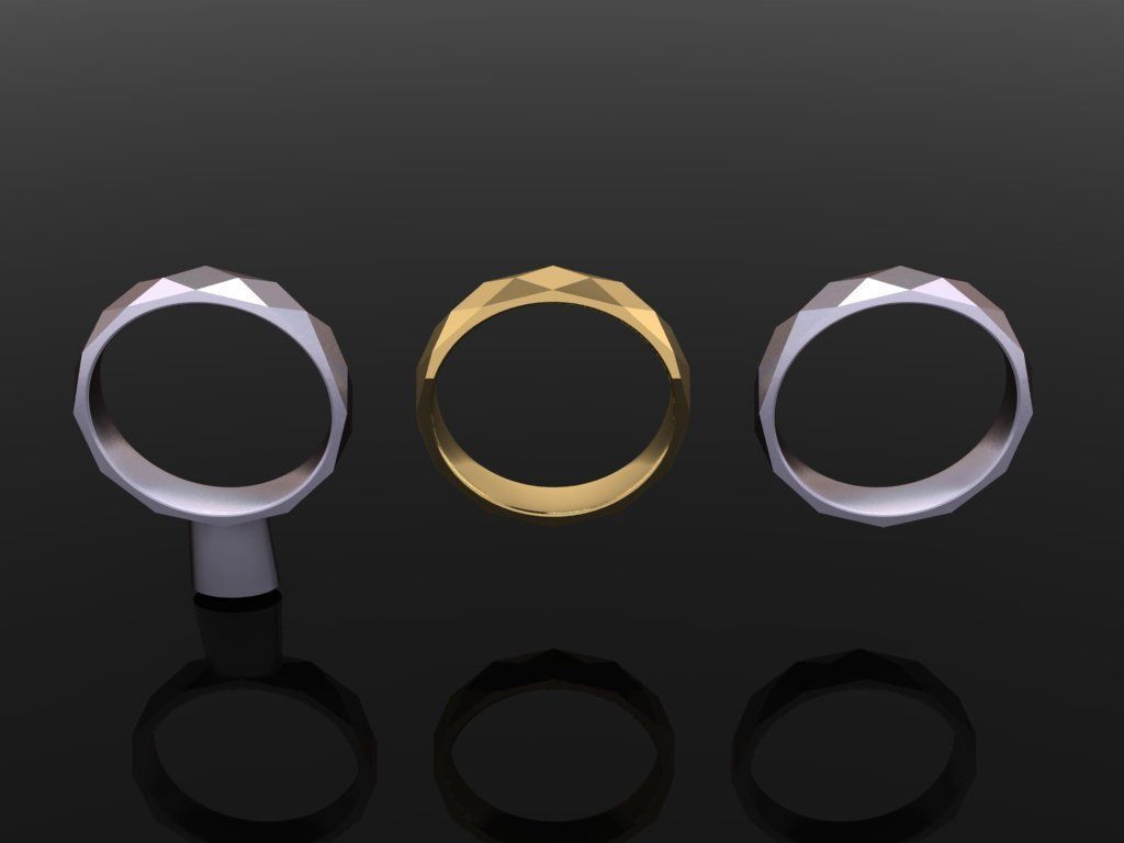 LOW POLY BAND RING MIX SIZE 5 TO 10 3D print model_3