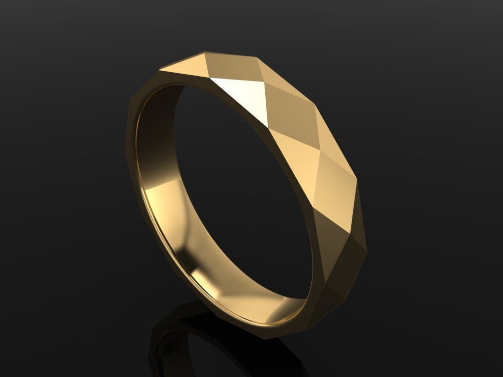 LOW POLY BAND RING MIX SIZE 5 TO 10 3D print model_2