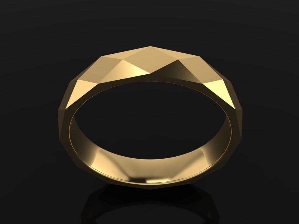 LOW POLY BAND RING MIX SIZE 5 TO 10 3D print model_1