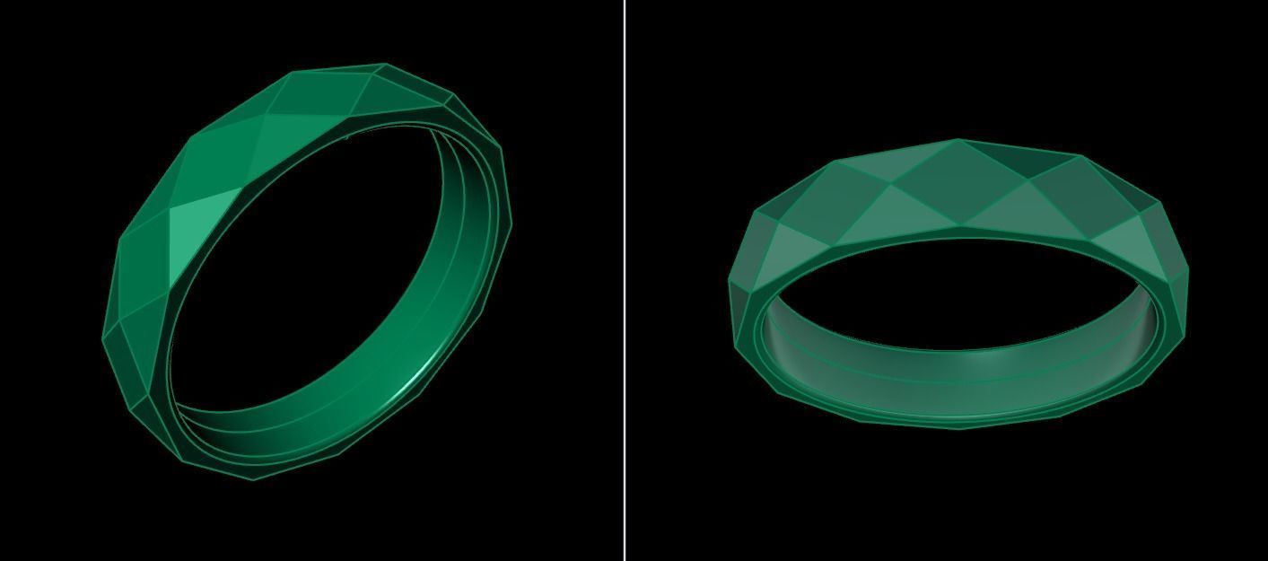 LOW POLY BAND RING MIX SIZE 5 TO 10 3D print model_16