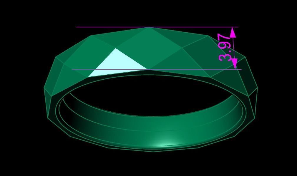 LOW POLY BAND RING MIX SIZE 5 TO 10 3D print model_7