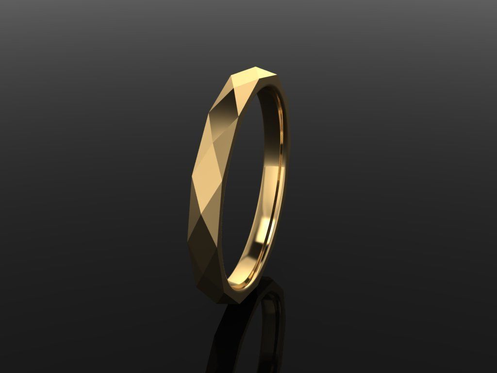NARROW LOW POLY THIN BAND RING MIX SIZE 5 to 10 3D print model_4