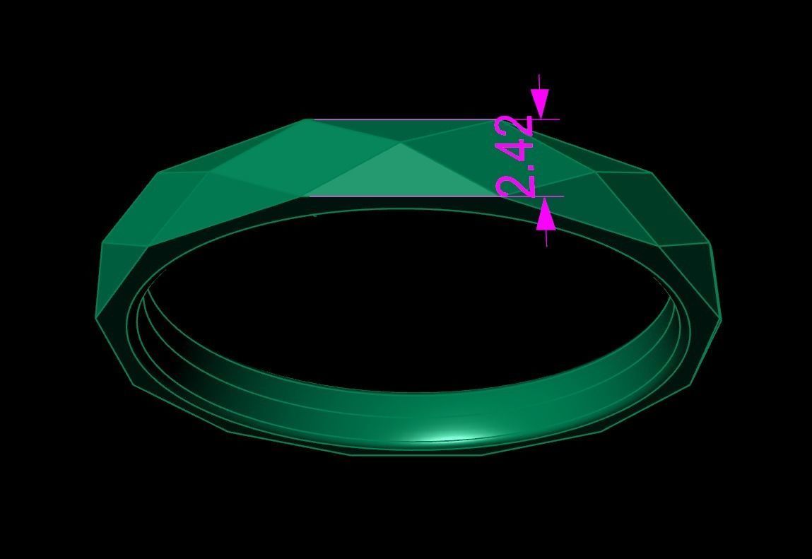 NARROW LOW POLY THIN BAND RING MIX SIZE 5 to 10 3D print model_8