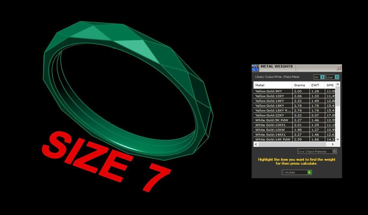 NARROW LOW POLY THIN BAND RING MIX SIZE 5 to 10 3D print model_11