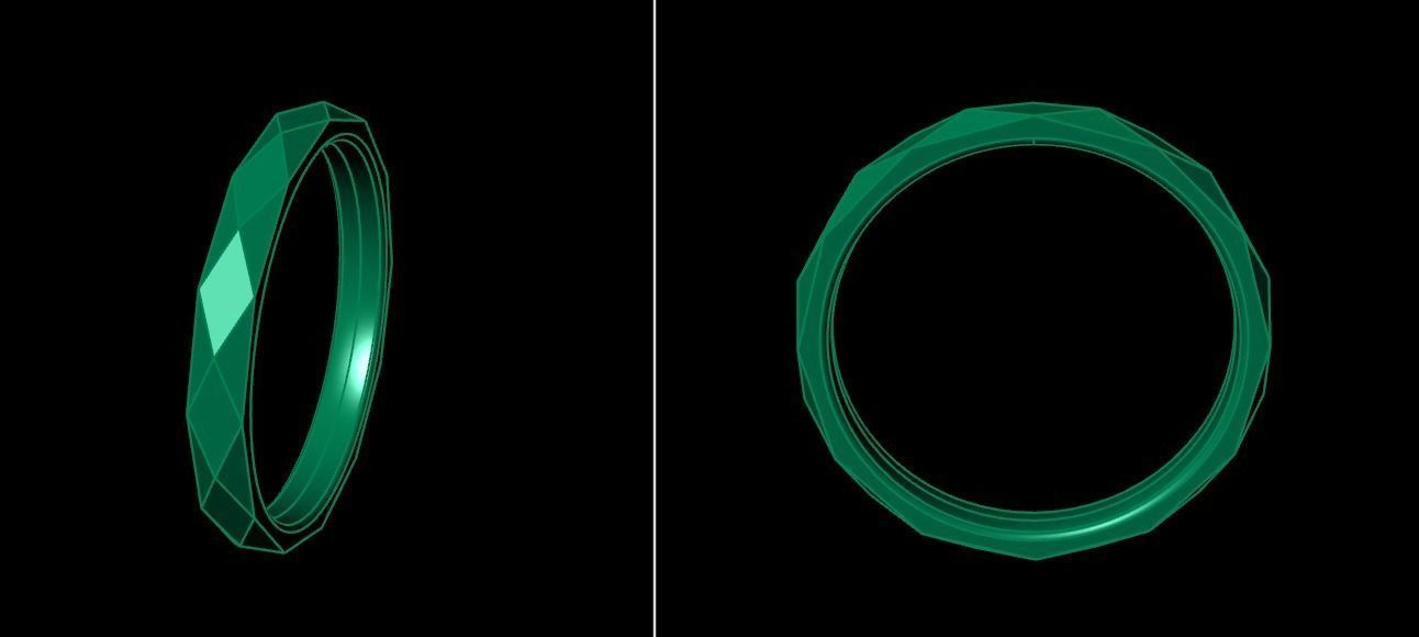 NARROW LOW POLY THIN BAND RING MIX SIZE 5 to 10 3D print model_17