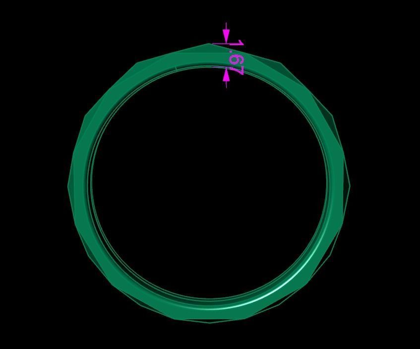 NARROW LOW POLY THIN BAND RING MIX SIZE 5 to 10 3D print model_7