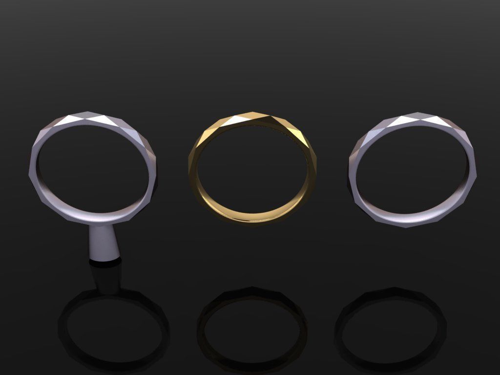 NARROW LOW POLY THIN BAND RING MIX SIZE 5 to 10 3D print model_1