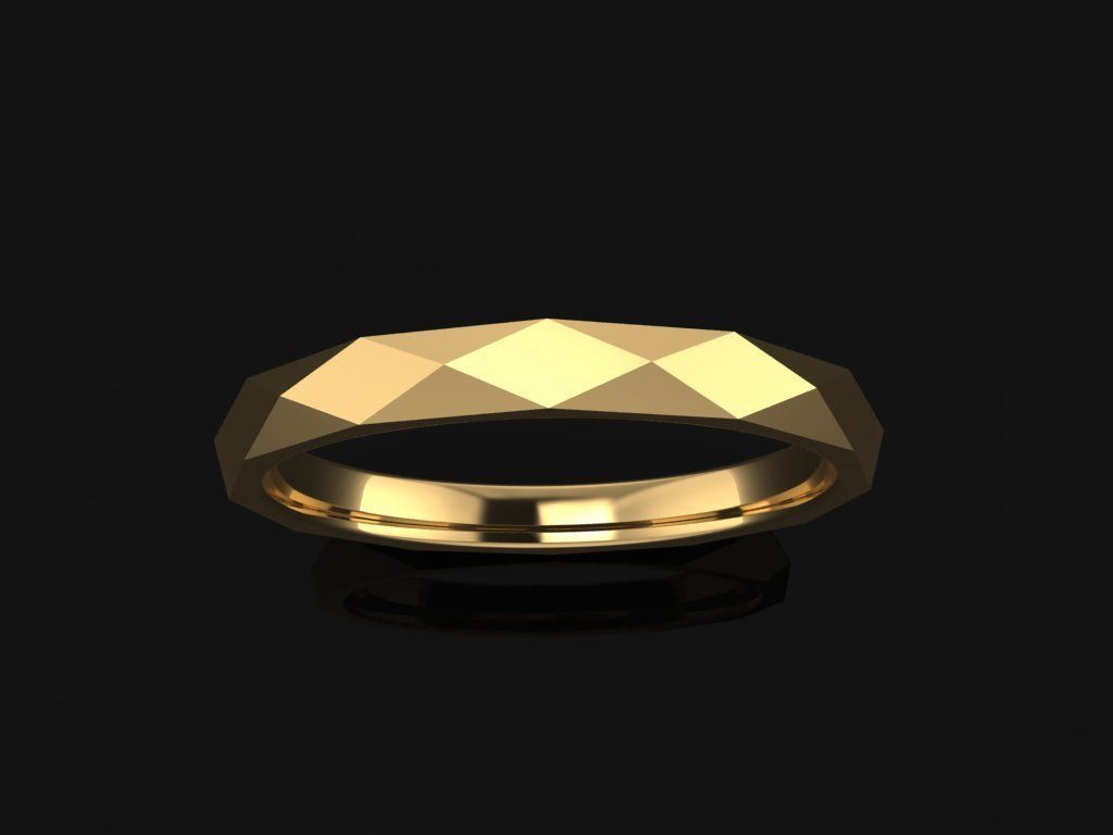NARROW LOW POLY THIN BAND RING MIX SIZE 5 to 10 3D print model_3