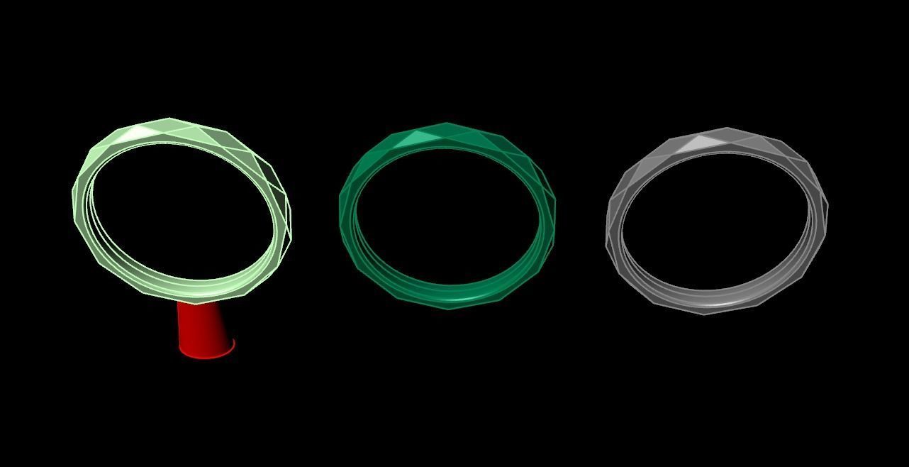 NARROW LOW POLY THIN BAND RING MIX SIZE 5 to 10 3D print model_15