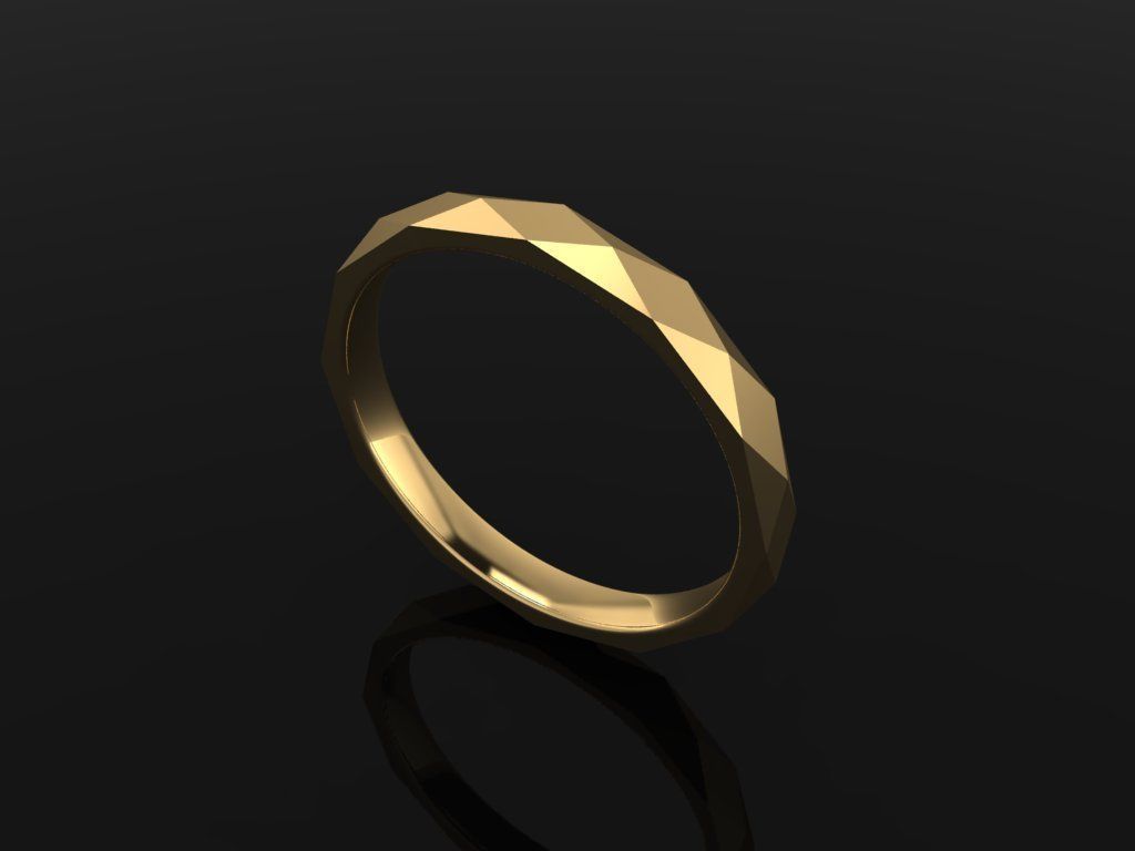 NARROW LOW POLY THIN BAND RING MIX SIZE 5 to 10 3D print model_2