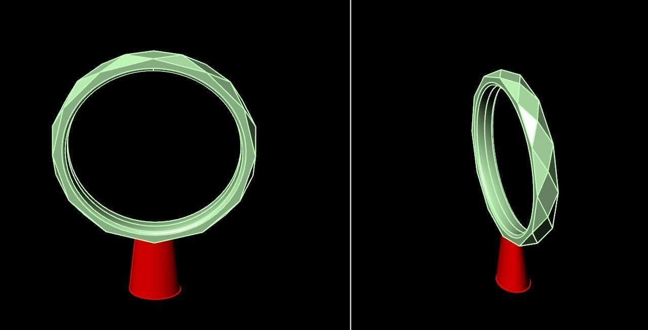 NARROW LOW POLY THIN BAND RING MIX SIZE 5 to 10 3D print model_16