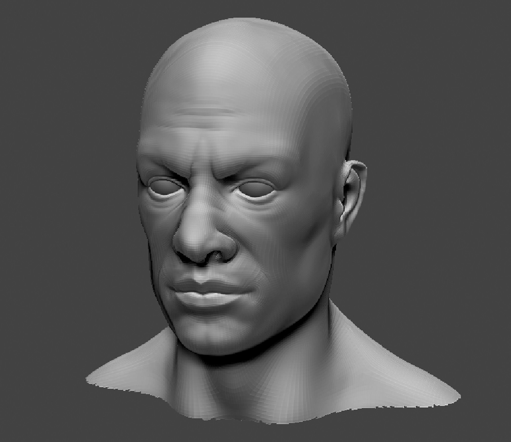Male Head Realistic Base Mesh 2 3D Model 3D model_2