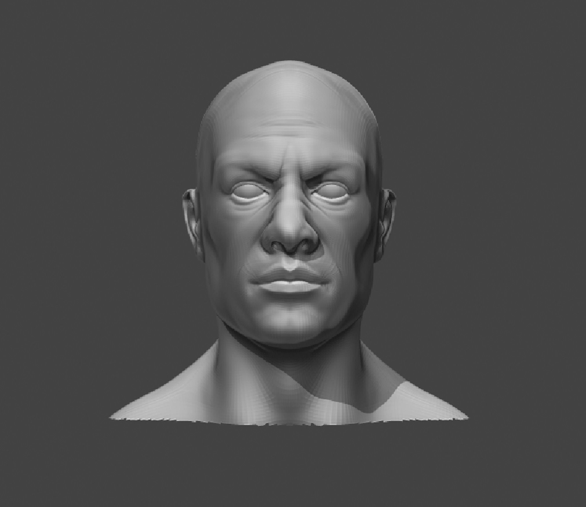Male Head Realistic Base Mesh 2 3D Model 3D model_10