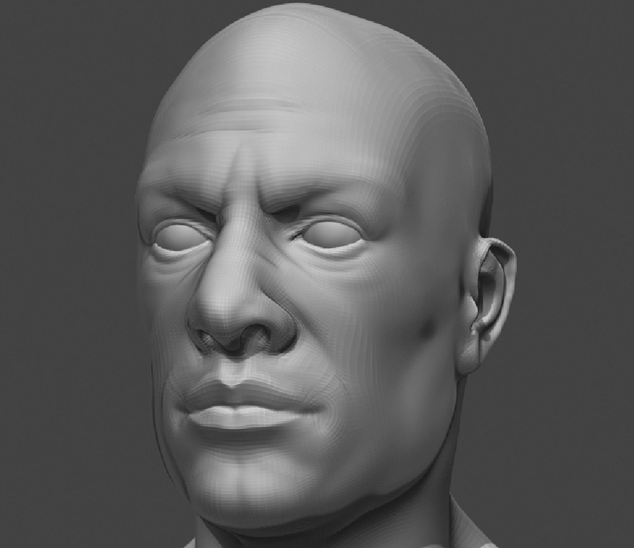 Male Head Realistic Base Mesh 2 3D Model 3D model_12