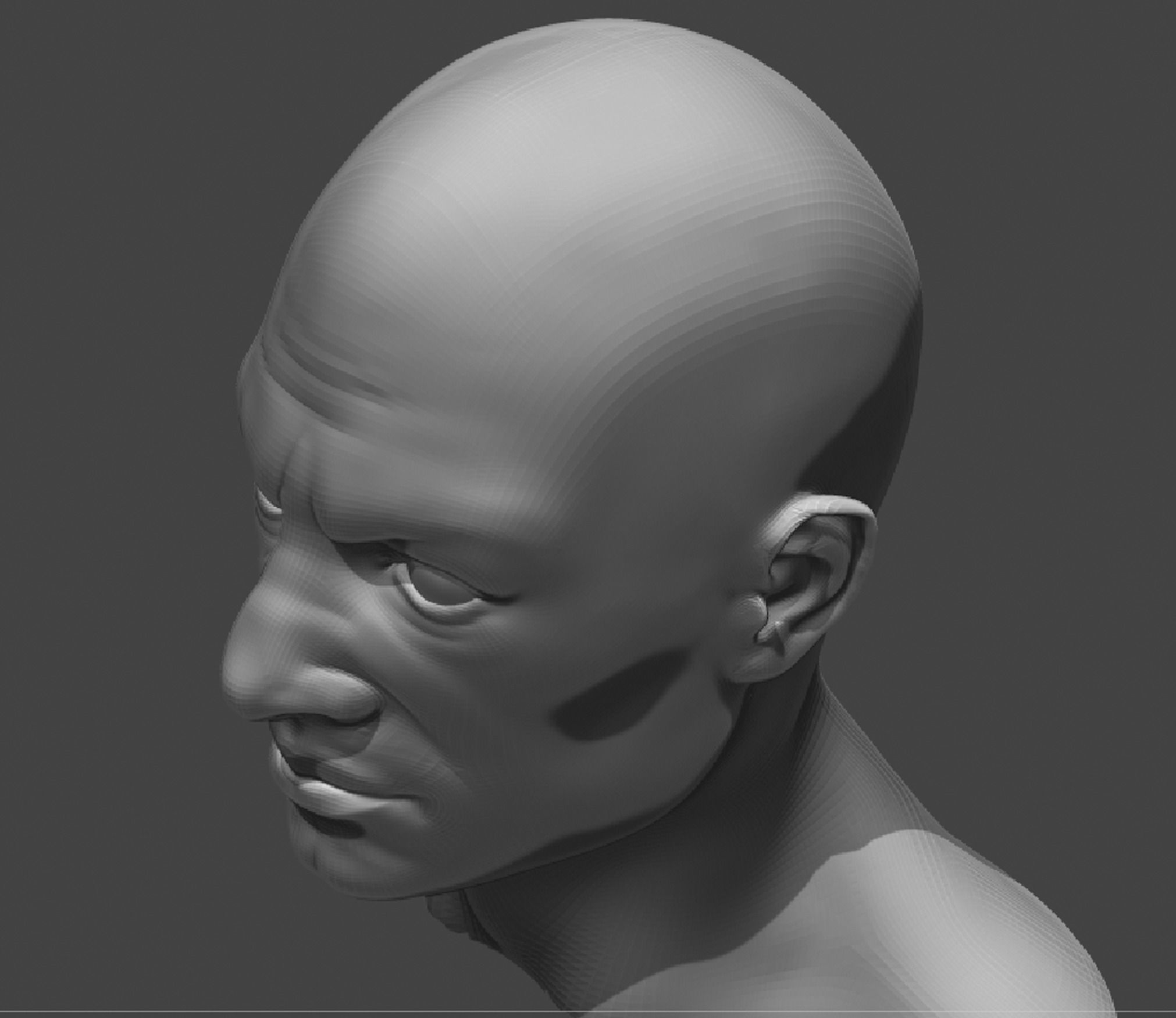 Male Head Realistic Base Mesh 2 3D Model 3D model_4