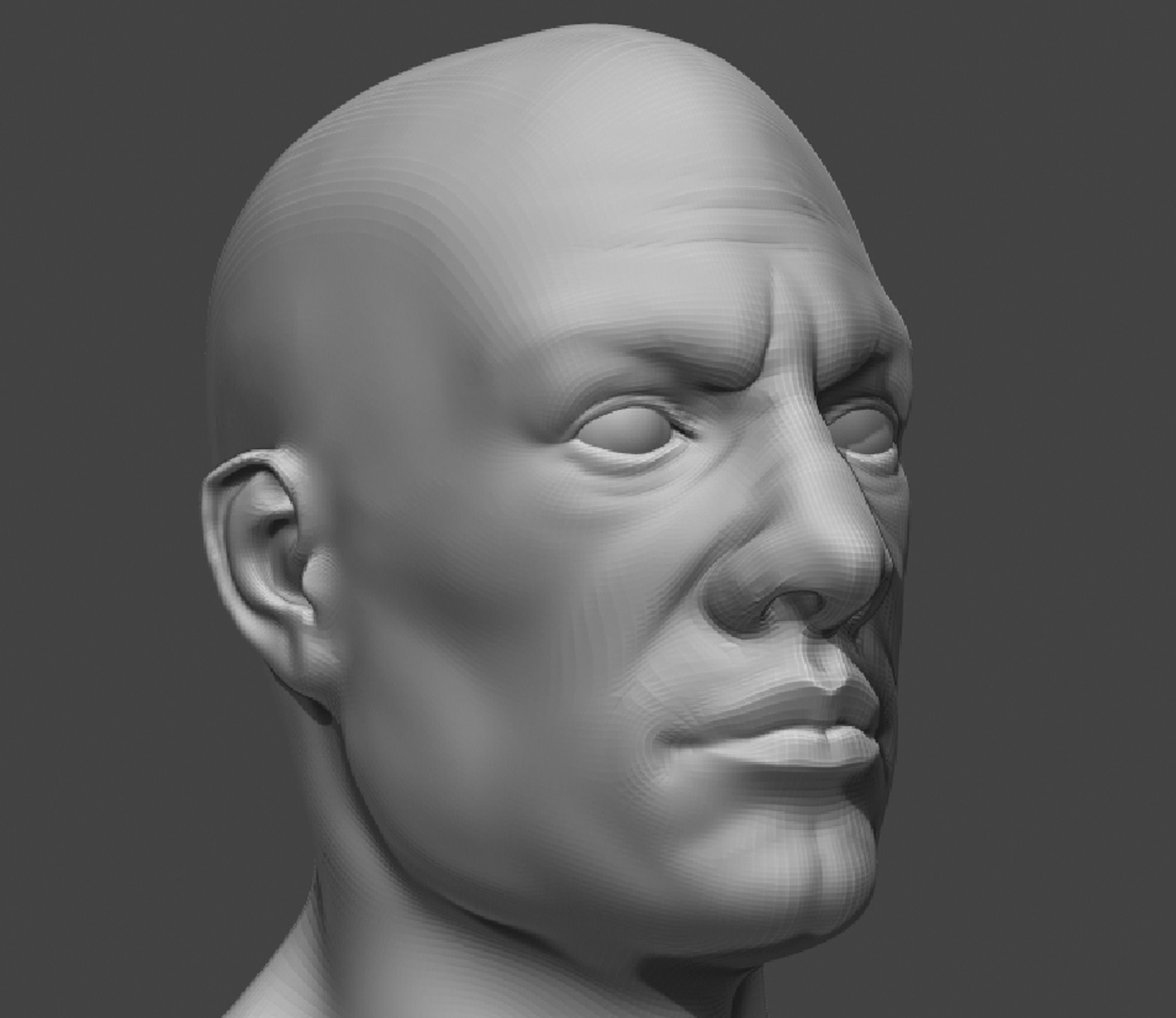 Male Head Realistic Base Mesh 2 3D Model 3D model_13