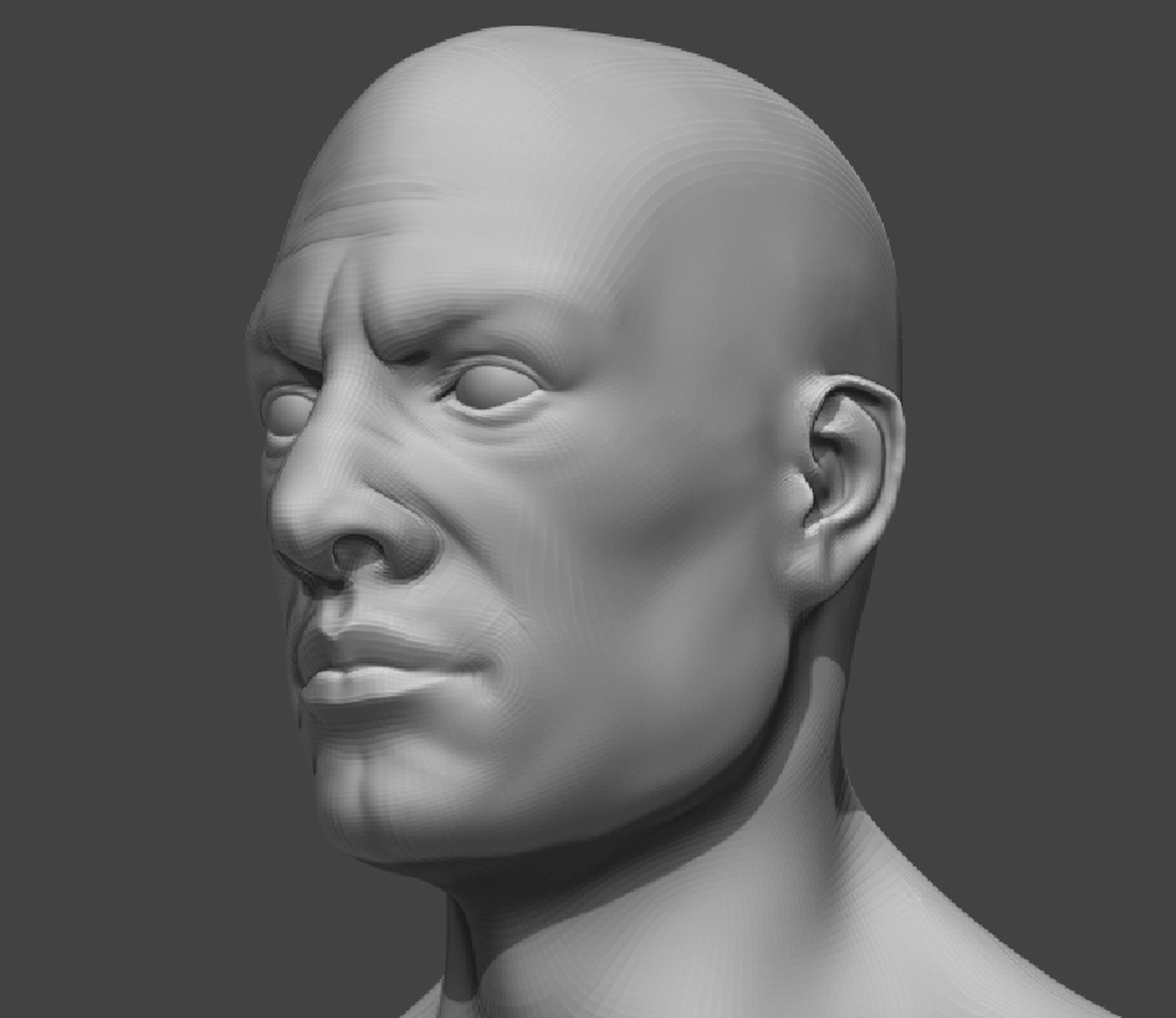 Male Head Realistic Base Mesh 2 3D Model 3D model_15
