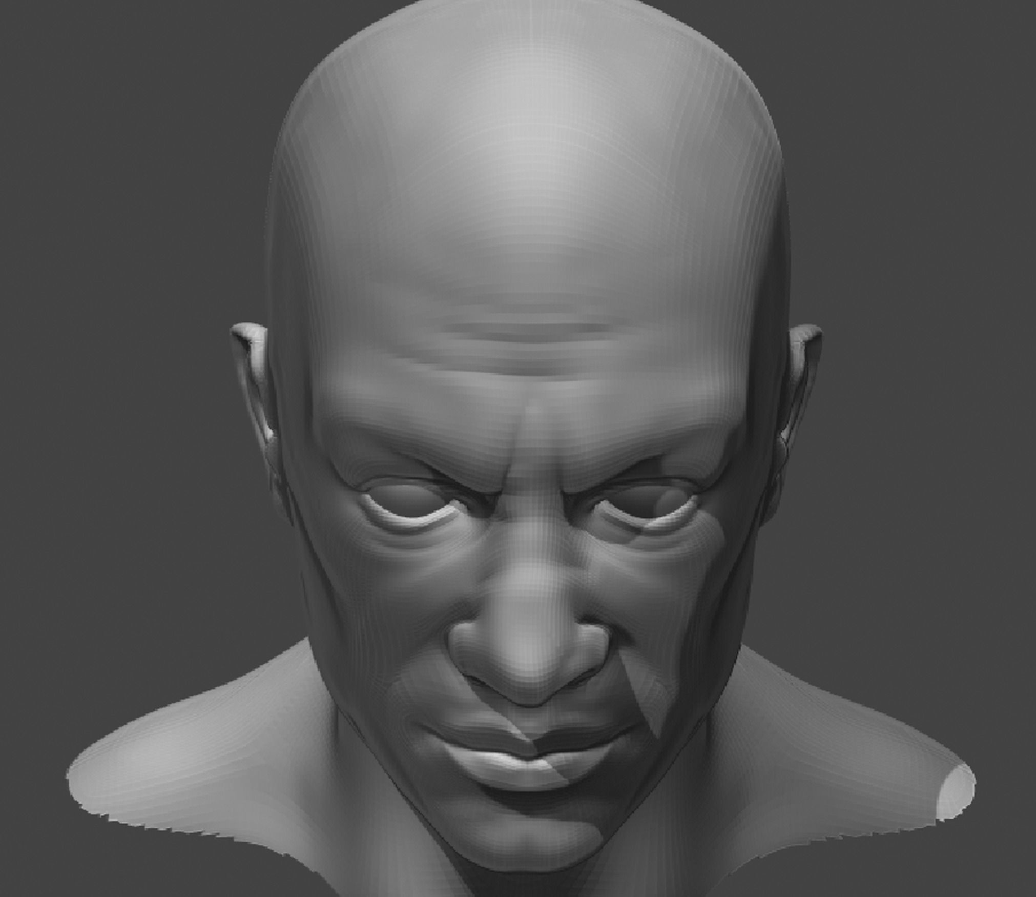 Male Head Realistic Base Mesh 2 3D Model 3D model_6