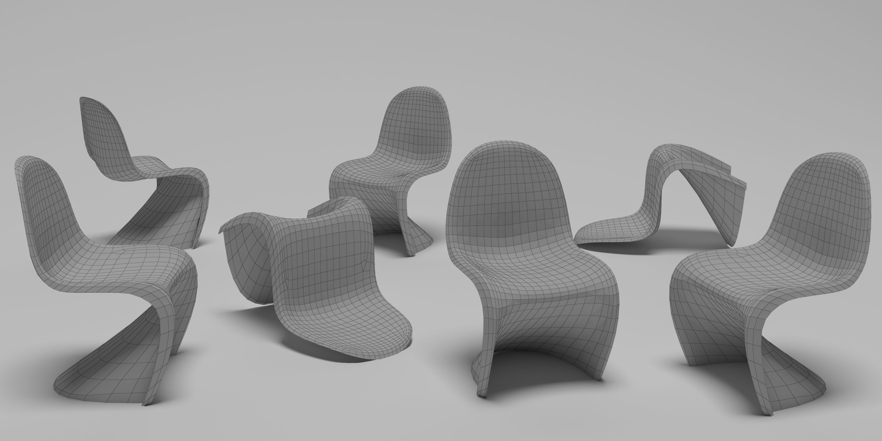 Verner Panton Vitra Panton chair 3D model_1