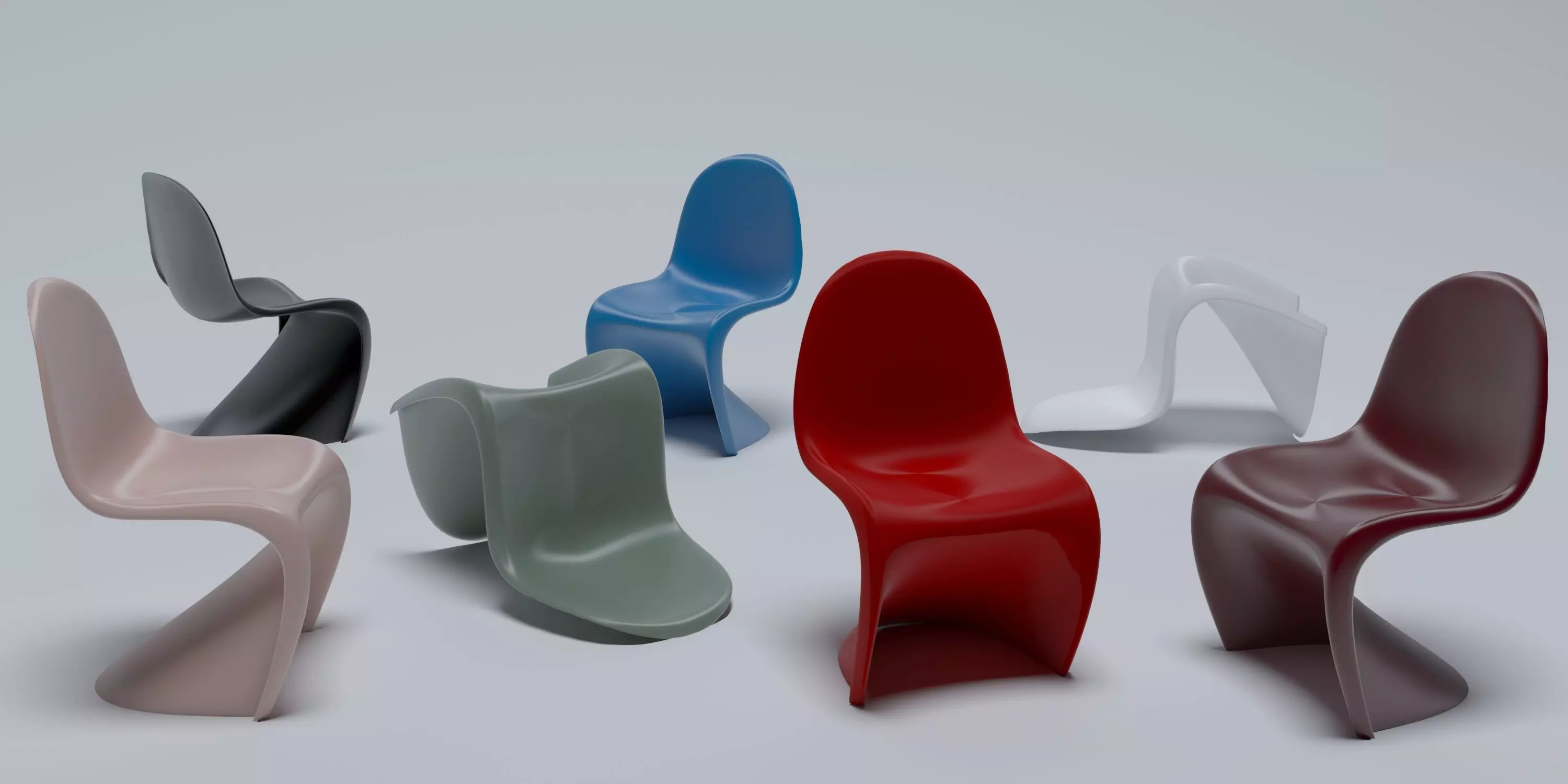 Verner Panton Vitra Panton chair 3D model_0