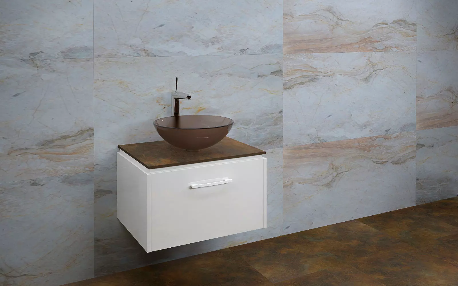 Bathrooms bathroom with sink and tiled wall 3D model_0