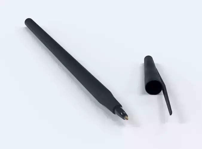 Black Ballpoint Pen 3D Model