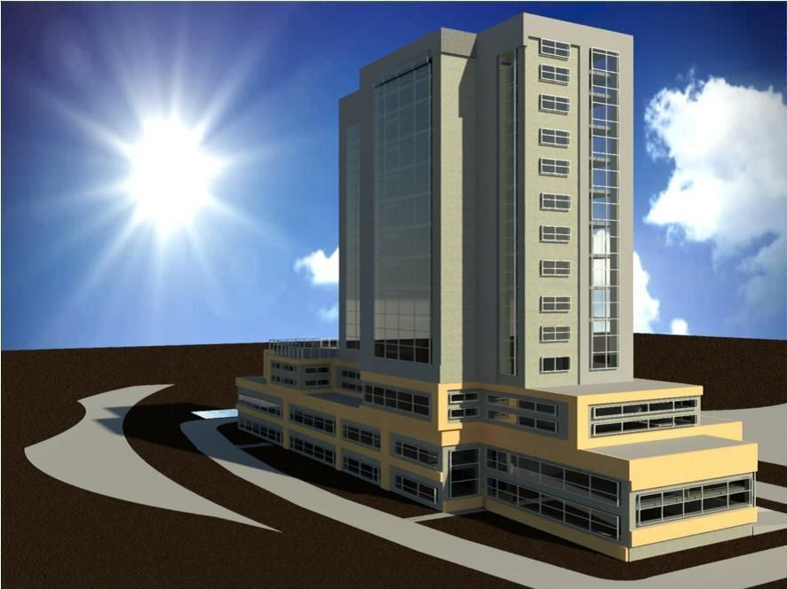 Modern Hotel 5 s Low-poly 3D model_1