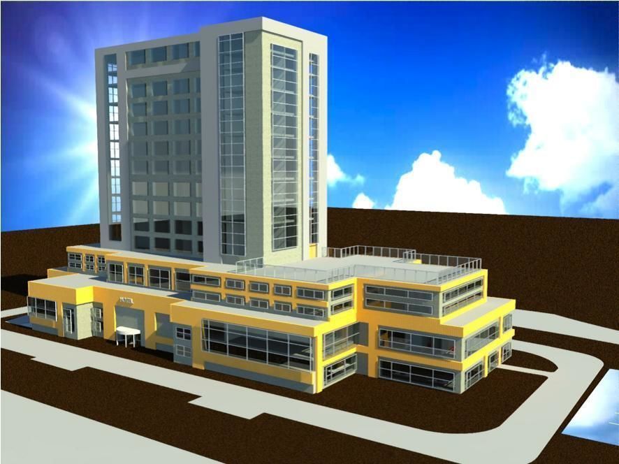 Modern Hotel 5 s Low-poly 3D model_3